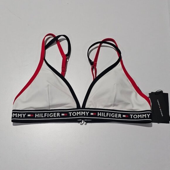 Tommy Hilfiger Double-Strap Triangle Logo Bikini Top - Picture 3 of 7